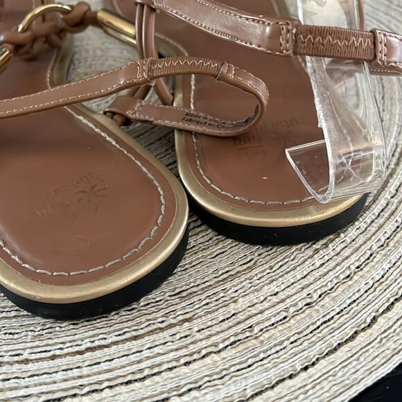 Montego Bay Club Tan Sandals with Gold Accents Size 9 - Picture 9 of 12